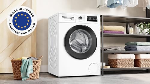 Bosch Waschmaschine 8 kg Serie 4, 1400 UpM, Leiser Betrieb, Iron Assist, Speed Perfect, Nachlegefunktion, Hygiene Plus Programm, AquaSecure Plus, Langlebig mit Ersatzteilverfügbarkeit, WAN282K4