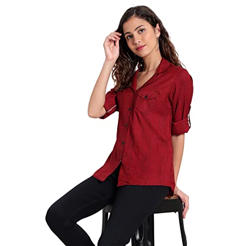 Image of Indietoga Women's Rayon Casual Chekered Shirts (Small to Plus Sizes 7XL)
