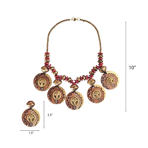 Image of AAKRITI ART CREATIONS Handcrafted Ethnic & Tribal Necklace Collection | Dhokra, Boho, Talisman & Statement Designs | Artisan Collar, Pendant & Lariat Jewelry for Women
