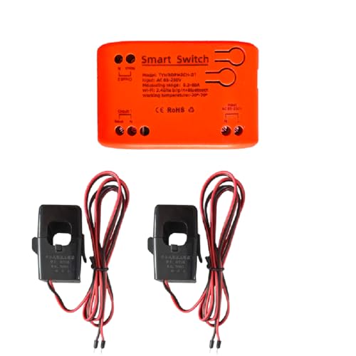 Image of WIFI Smart Power Meter with 2pcs 80A Current Transformer Clamp,Tuya app 2-Way Bilateral Monitor Real Time KWh Eenrgy Electricity Voltage Statistics