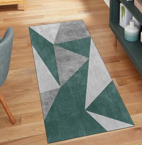 Alfombra pasillo cocina verde oscuro de 110x120 cm lavable 2