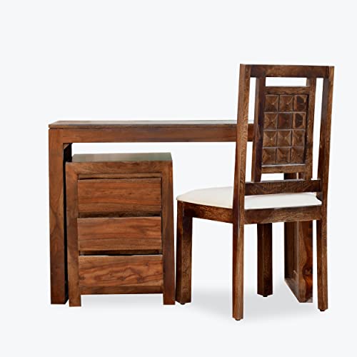 Image of Solid Sheesham Wood Study Table for Adults | Computer Table for Home | Wooden Writing Desk | Office Table for Office Work | Work from Home Table with 2 Drawers (10)