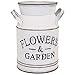 TTdayup Vase à Fleurs en détresse Blanc Finition galvanisée pichet à Lait Peut cruche Vase, Ferme Vintage Vieux Lait Peut vases Shabby Chic Rustique Vase français Seau décor Pays Design - 7,9" H