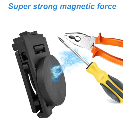 55mm Werkzeuggürtel Magnetisch, Gürtelclip Werkzeughalter Magnetischer, Rutschfeste Werkzeuggürtel mit Magnet für Bohrer Bits Schraubenschlüssel und Zangen (55mm)