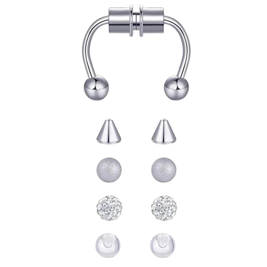 CALANDIS Magnetic Fake Septum Nose Rings Hoop Horseshoe for Women Acrylic Silver (B09ZTY6GK2) Amazon Price History, Amazon Price Tracker