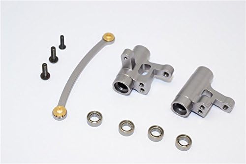 GPM Aluminum Steering Assembly With Bearings For Team Losi Mini 8ight Buggy - 3 Piece Set In Red