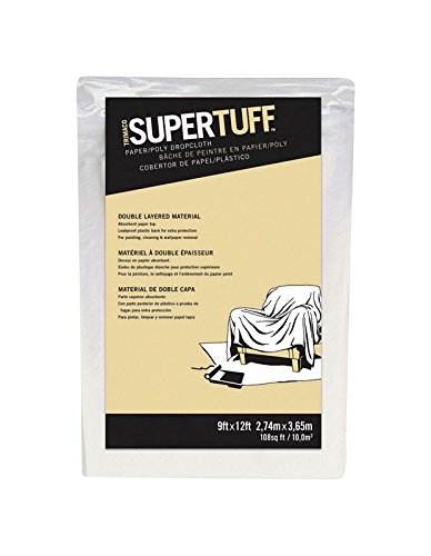 Trimaco 02301 9' X 12' SuperTuff Paper & Poly Drop Cloth