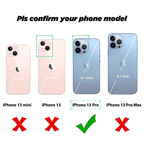 Image of uCOLOR Compatible with iPhone 13 Pro Wallet Case with Card Holder Slots Marble Flip Leather RFID Kickstand Phone Wallet Cover for Women and Girls 6.1 inch (Blue Turquoise Marble, iPhone 13 Pro 6.1 inch)