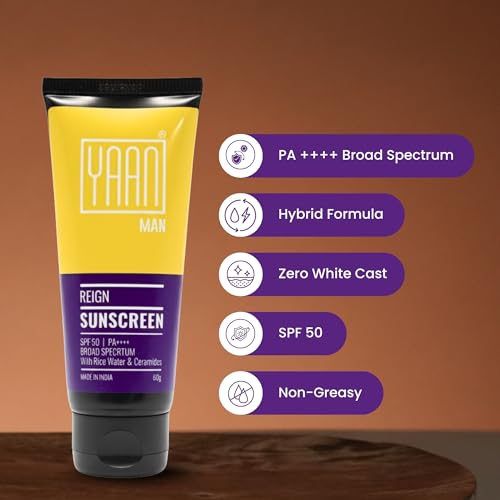 Image of Yaan Man Sunscreen with SPF 50, PA++++ for Oily, Dry & Combination Skin | Sun Protector for Men