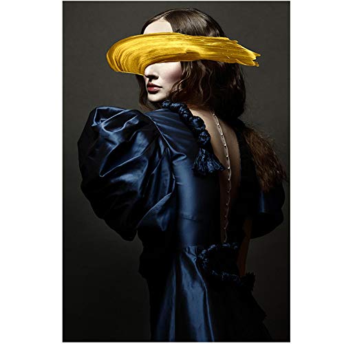 Peinture sur toile visage femme chic impression d'art nordique haut de gamme pour grand salon