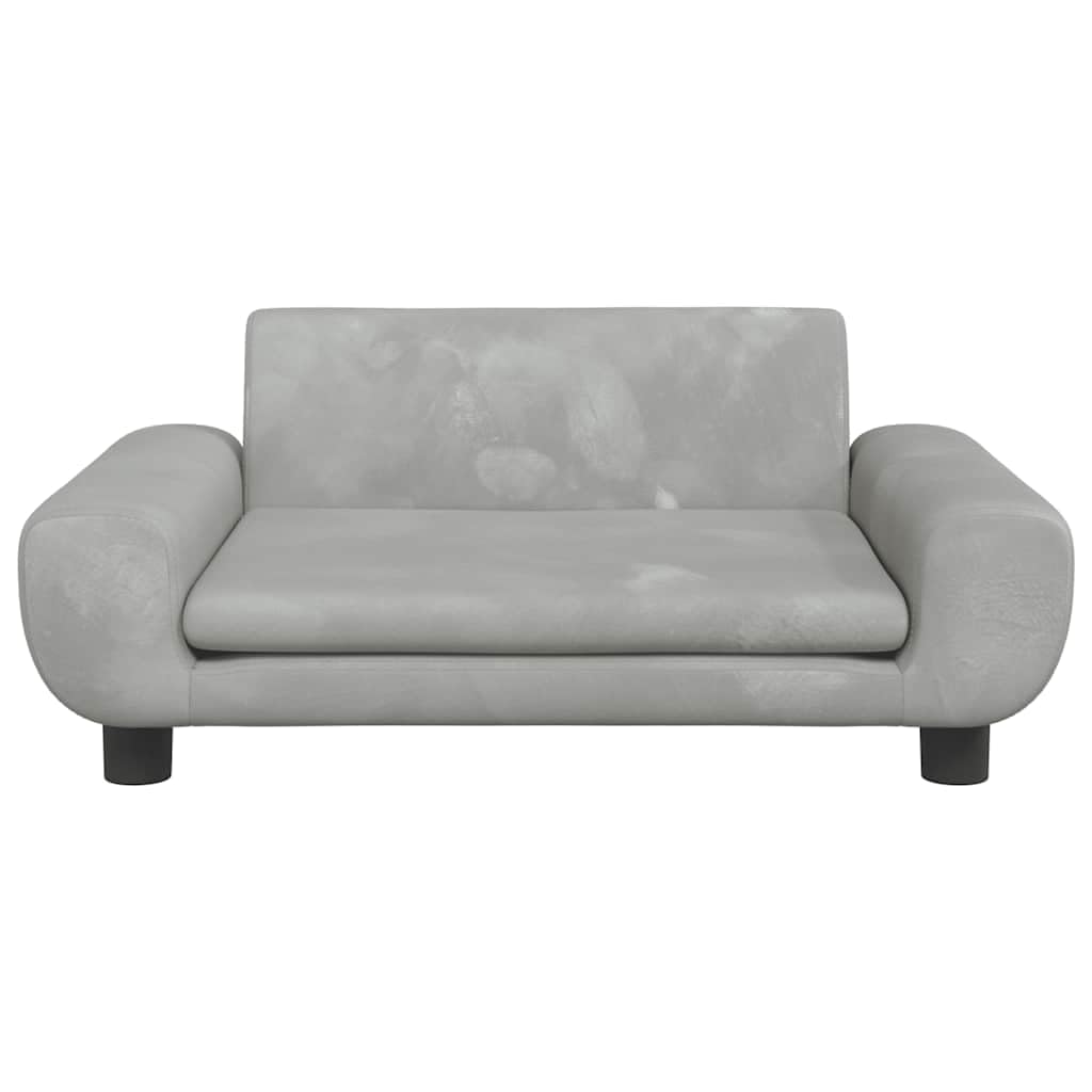 Cuccia per cani in velluto grigio chiaro, 70 x 45 x 33 cm, con materasso morbido, cestino antiscivolo e rivestimento antigraffio, ideale come posto per dormire per cuccioli, anziani e animali