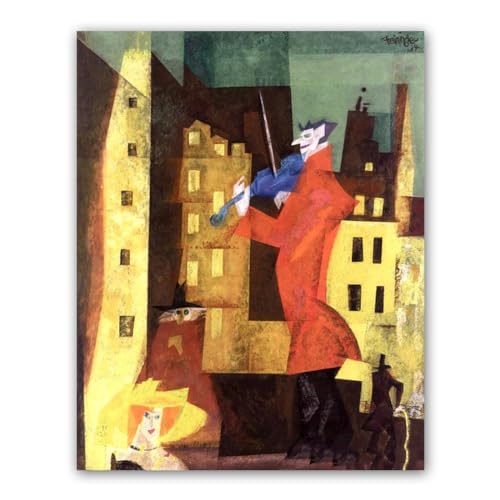Tableau Abstrait The Red Fiddler Impression sur Toile 40x50cm Seule la Toile