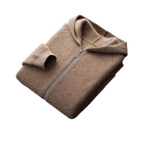 Cárdigan de punto de lana merino hombre con capucha chaqueta de punto casual manga larga