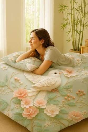 Image of King Size 7D Digital Print Bedsheet - 350 TC Cotton, Kids Friendly Design, Soft & Breathable 180 GSM Fabric, Machine Washable, Gift-Ready Packaging. (108x108 Inches). (Bird)