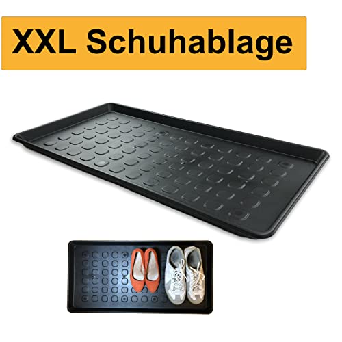 1 STK. | XXL Schuhabtropfschale 76x38x3 cm | Schuhmatte Ablage Schuhablage mit erhöhtem Rand Set Abtropfschale große Schuhunterlage Napfunterlage