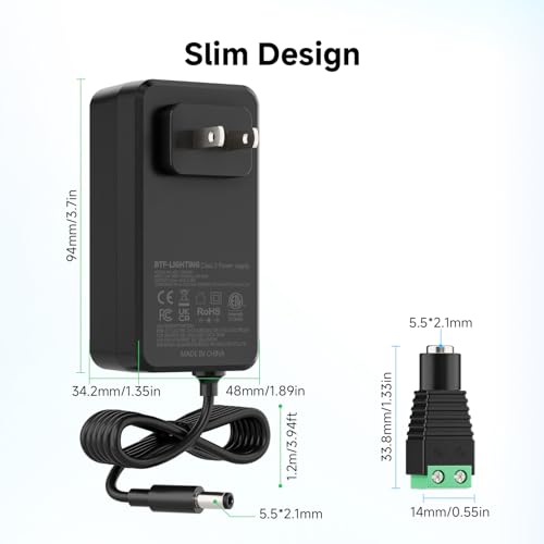 Image of BTF-LIGHTING DC24V 3A 72W LED Driver 2 Pack, Class 2 Transformer