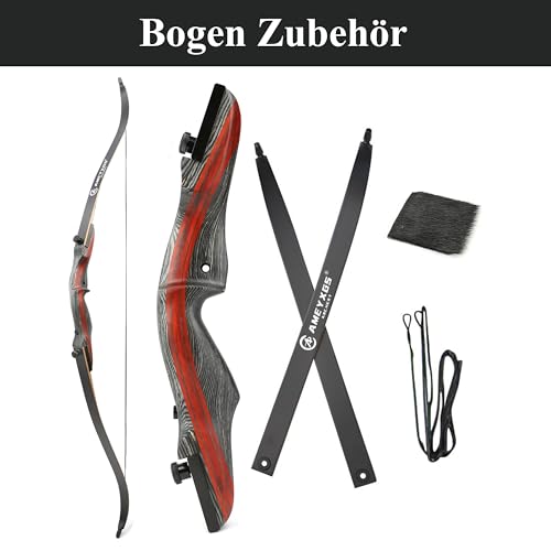 Ameyxgs Takedown Recurvebogen und Pfeil Set 62 Zoll für Bogenschießen