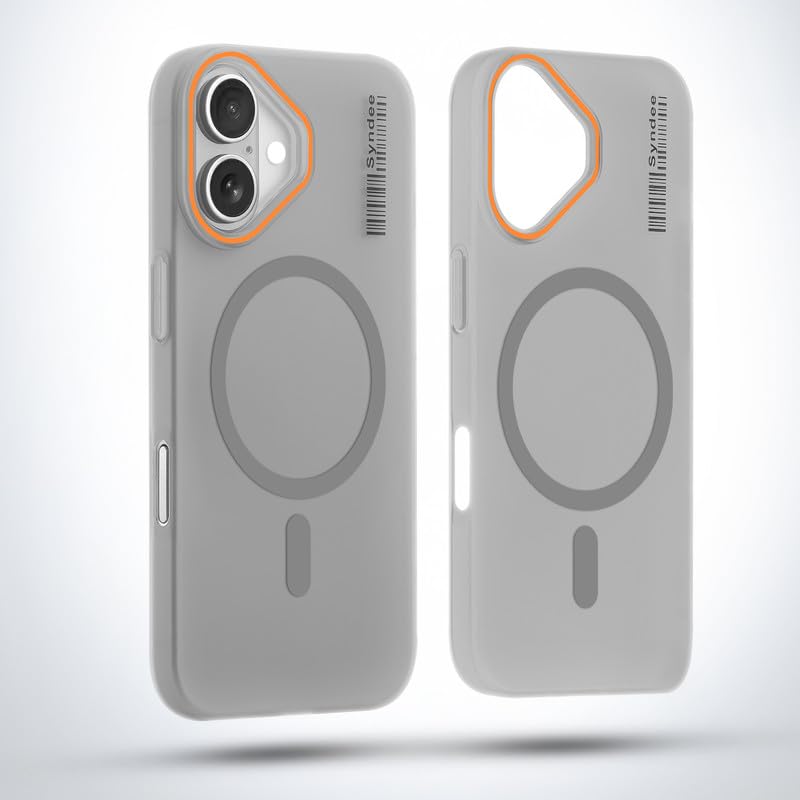 Image of Mr. Case Back Cover for iPhone 16 Sleek Frosted Translucent Back with Wireless Charging Support | Anti-Scratch Shockproof Phone Case - Grey