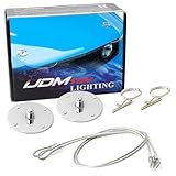 iJDMTOY Set of Classic Design 2.5-Inch Chrome Billet Aluminum Hood Pin Appearance Kit w/Cable Compatible With Any Car, Truck, SUV, etc