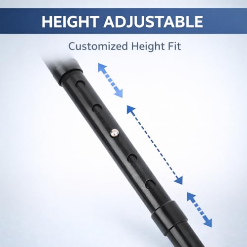 Image of PulGos Single Leg 𝐀𝐝𝐣𝐮𝐬𝐭𝐚𝐛𝐥𝐞 Walking Stick for Men & Women | 𝐀𝐧𝐭𝐢-𝐒𝐥𝐢𝐩 Walking Cane with Ergonomic Grip & Wrist Strap | Lightweight Support Stick for Seniors & Daily Walking Use