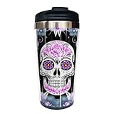 Yipaidel Flower Sugar Skull Stainless Steel Travel Coffee Mug, Funny Insulated Water Bottle Tumbler...