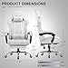GTPLAYER Gaming Chair with Footrest, Computer Chair with and Lumbar Support, Height Adjustable Game Chair with 360°-Swivel Seat and Headrest and for Office or Gaming (All Light Gray-Fabric)
