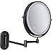 Produktbild Kosmetikspiegel 10-Fach Wandmontage LED Touchscreen Batterie Schminkspiegel Rasierspiegel Vergrößerungsspiegel Make-up Spiegel 360°Schwenkbar Faltbar Black