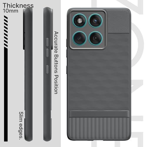 Image of Pikkme Back Cover for Motorola Moto Edge 60 5G / Motorola Moto Edge 60 Fusion 5G Camera Protection 3D Hexa Cube Design Silicone Protective Bumper Case (Grey)