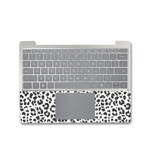 Image of MightySkins Carbon Fiber Skin Compatible with Microsoft Surface Laptop Go 3 (2023) Full Wrap Kit - Snow Leopard Print | Protective, Durable Textured Carbon Fiber Finish | Made in The USA