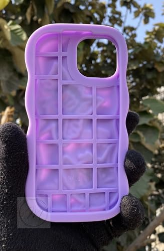 Image of MIDOS Back Cover Compatible with iPhone 15 Pro Max Soft Silicone 3D Cute Cartoon Full Protective Case for iPhone 15 Pro Max (Purple)