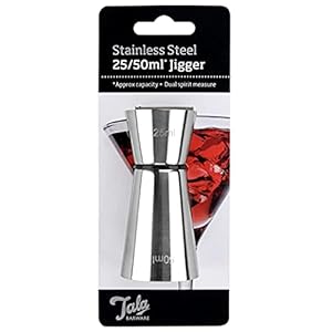 Tala Stainless Steel Cocktail Jigger – Dual Spirit Measuring Cup for Home Bar – Single & Double Shot Measure, 25ml…