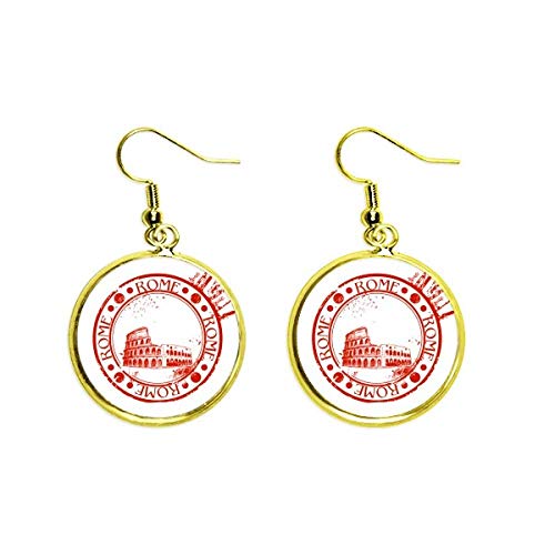 Pendientes de gota de Roma Italia en joyería dorada fina con acabado espejo para mujer