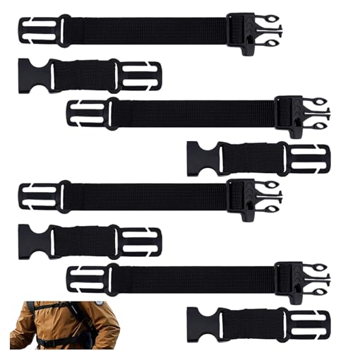 4 Pack Backpack Chest Strap Add on,Heavy Duty Adjustable Sternum Strap with Quick Release Buckle for Backpack Hiking and Jogging Camping Activity Accessories(Black)