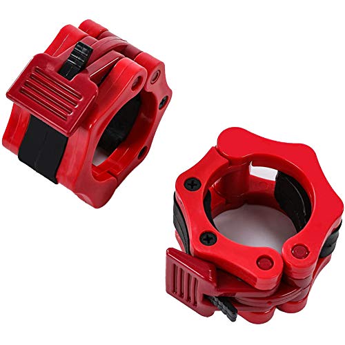 Gurxi Abrazaderas de Topes para Barras 50mm Abrazaderas de Topes para Barras Barbell Barra Olímpica con Bloqueo Barbell Olímpica con Bloqueo para Mancuerna o Barra de 50 mm de Diámetro (A)