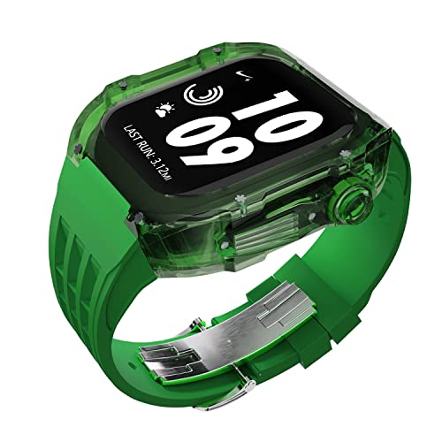 Kit modification Apple Watch boîtier transparent et bracelet sport 45 mm iWatch