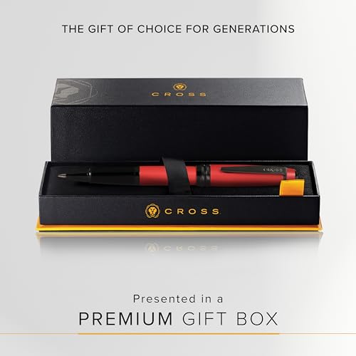 Image of Cross Bailey Matte Red Refillable Rollerball Pen ? Medium Point, Black Ink, Presented in a Premium Gift Box