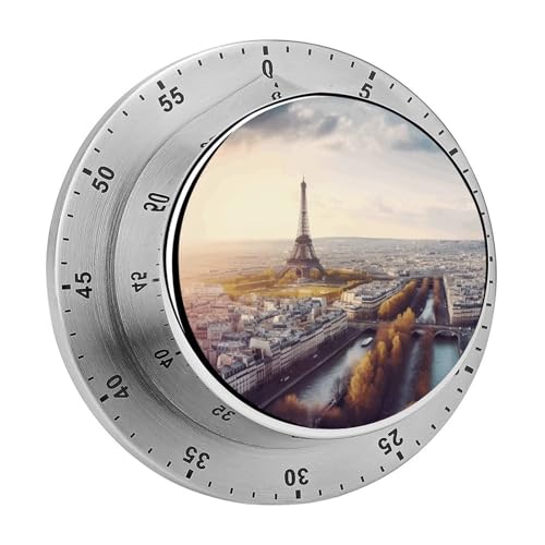 Temporizador de escritorio de acero inoxidable con diseño exclusivo de París 2