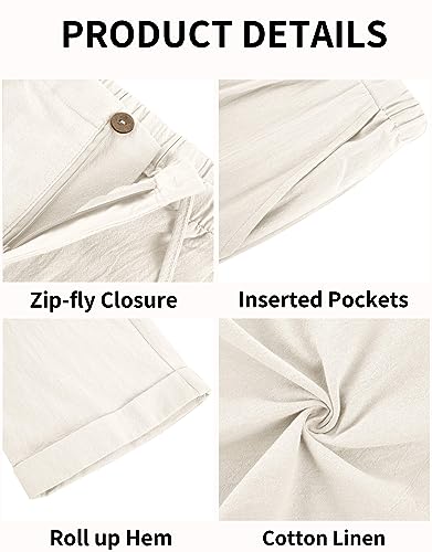 Image of Gafeng Mens Linen Pants Yoga Casual Beach Summer Harem Baggy Trousers