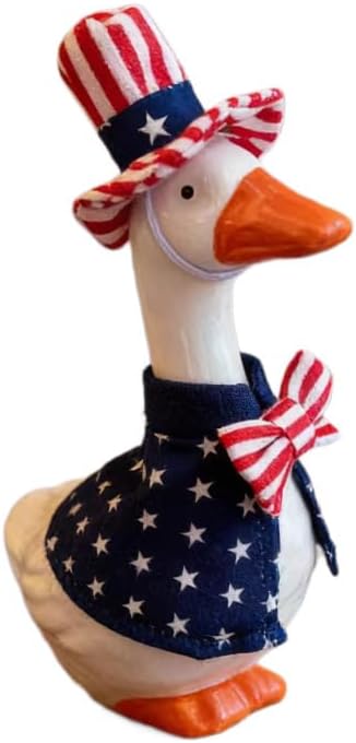 7 Inch Desktop Goose Outfit - Patriotic 4th of July Uncle Sam Style Desk Goose Costume, Independence Day Clothes for 7" Desktop Magnetic Goose Statue, Memorial Day Home Office Shelf Decor