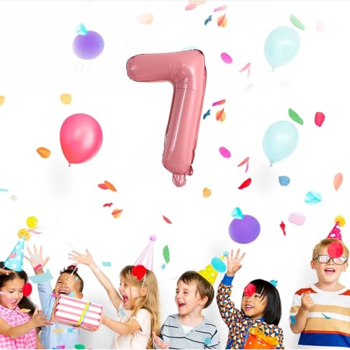 Image of TONIFUL 16 Inch 10 Pcs Light Pink 0-9 Birthday Number Balloons | Small Custom Digital Mylar Foil Ballons for Girl's Birthday Engagement Graduation Anniversary Baby Shower Party Decorations