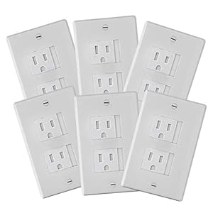 6-Pack Safety Innovations Self-Closing (2 Screw) Decora Outlet Covers- an Alternative to Wall Socket Plugs for Child…