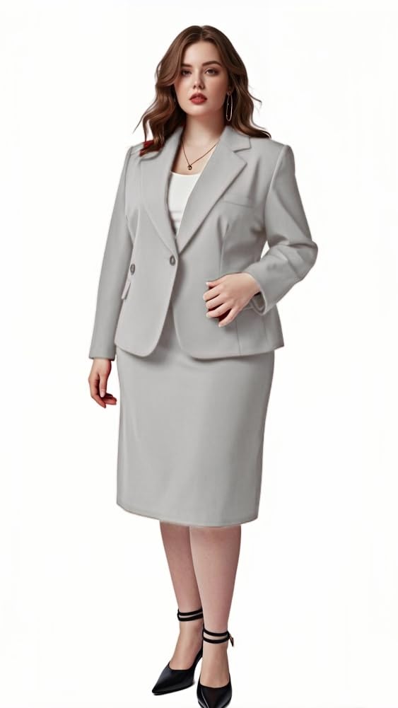 Womens Tuxedos Skirt Suits Plus Size 2 Piece Blazer Set Business Wedding Workout Outfits