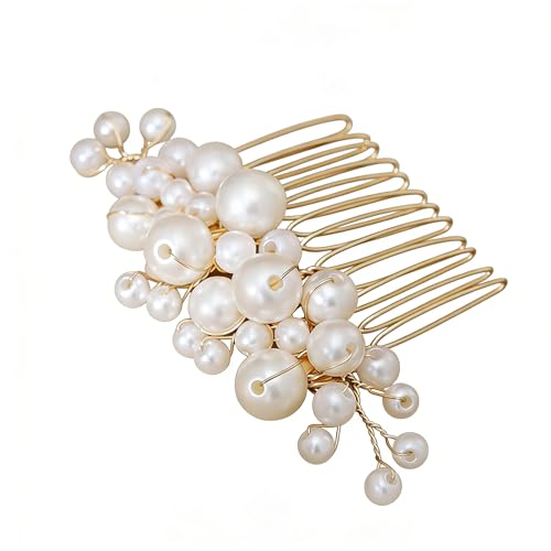 Set de 5 Peines y Alfileres de Perlas para Novias miniatura 4