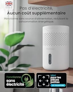 Pro Breeze Osmo Deshumidificateur d Air, Absorbeur d'Humidité – Silencieux & Réutilisable contre l’Humidité – Avec Recharge – Sans Électricité pour Maison Chambre Voiture Salle de Bain