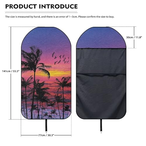 Image of Coconut Tree Waterproof Sweating Car Seat Cover for Post Gym Workout Universal Front Seat Cover Easy to Install Universal Size Fit for Most Cars SUVs Trucks Vans