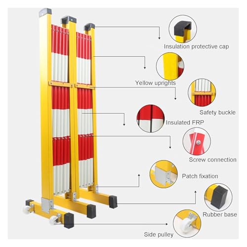 Barrière de circulation rétractable portable et clôture d'allée haute de construction - 4