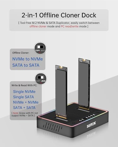 Duplicador Clonador M.2 NVMe SSD Dual-Bay USB-C miniatura 2