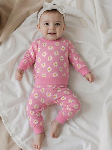 Baby Girl Clothes Toddler Fall Winter Outfit Long Sleeve Graphic Crewneck Sweatshirt+Joggers Pants 2Pcs Infant Set3