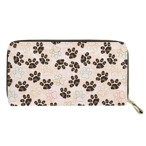 Paw Print Wallet Womens Wallet Portable Long Clutch Stylish Leather Billfold Cell Phone Purse Coin Pockets Card Holder Organizer2