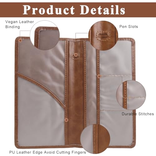 Image of STHIRA Car Document Holder Bifold PU Leather Bag with 6 Transparent Pouches, Spacious Organizer for Registration, Insurance, License, Cards, Cash Sturdy & Durable File Holder for Vehicle Documents